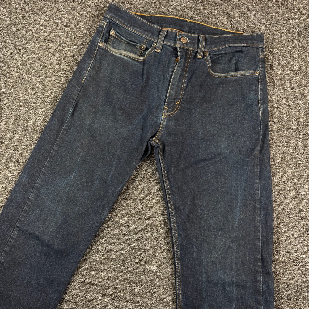 Levis 506 Jeans Mens 34x32 Blue Dark Wash Standard Straight Leg Denim